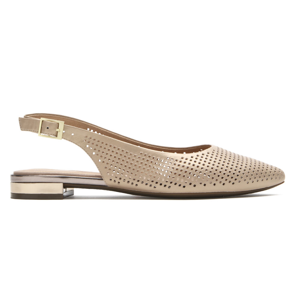 Sapatos Frouxos Rockport Mulher Bege - Total Motion Adelyn Slingback - 49168FXZD